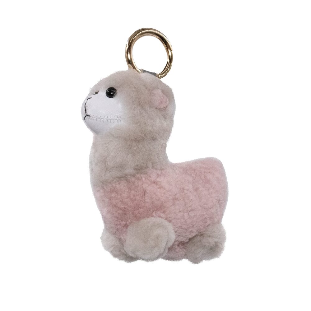 5840 Shearling Alpaca Keychain - Cute Plush Llama Bag Charm - Fluffy Soft